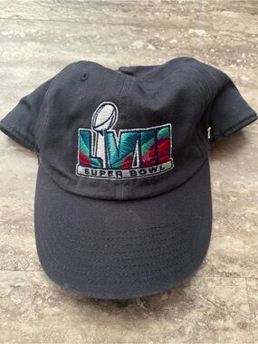 47 Navy Super Bowl Embroidered Logo Cap with Teal and Red Accent